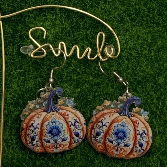 Pumpkin Earring, Boho Earring, Halloween Earring, Thanksgiving Earring, Fall - Picture 3 of 7